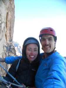 Connor and I roughly 600 ft up on Unimpeachable Groping